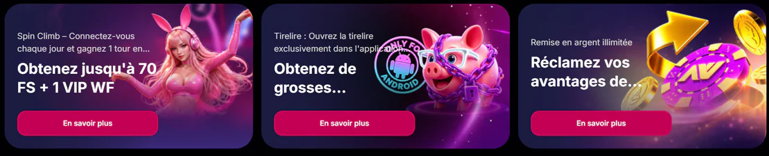 NV Casino promotions avec tours gratuits, récompenses VIP, tirelire exclusive et offres de cashback